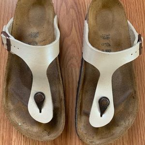Birkenstock Gizeh Pearl White Size 36 (6)